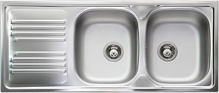 Lavello cucina incasso Apell Atmosfera acciaio Inox, cm.116x50,2 vasche destra