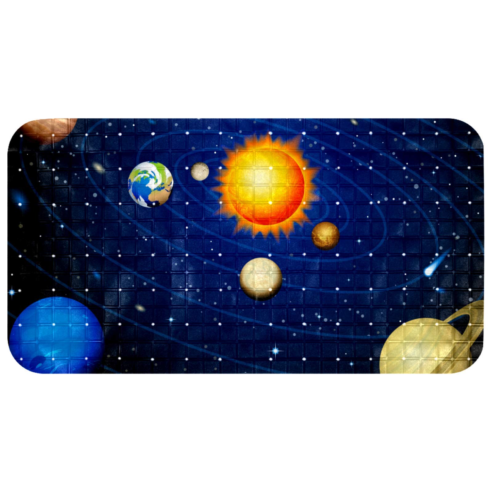 Alfombrilla de bañera para niños Bennigiry antideslizante con diseño de galaxia 14.7x26.9 pulgadas