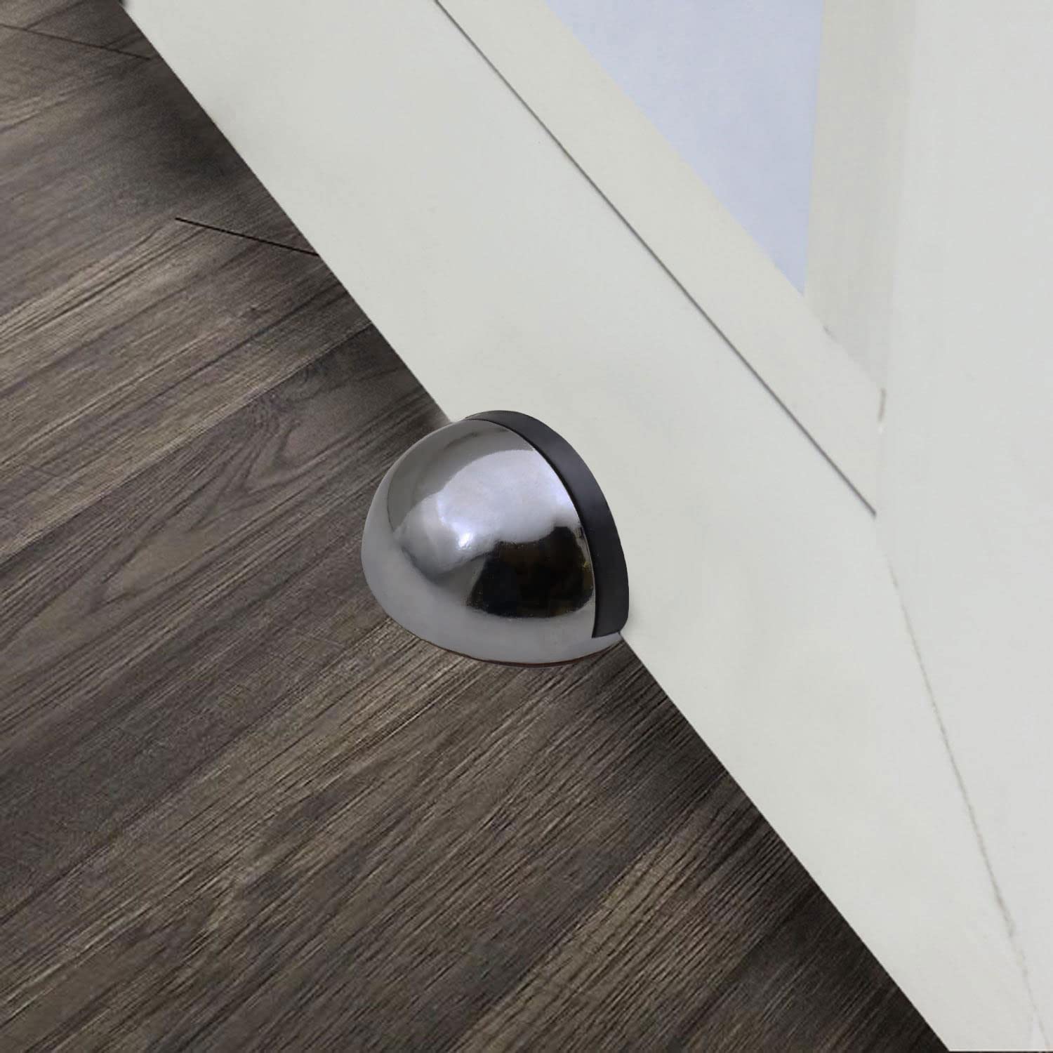 Badem10 5 ADET Yarımay Kapı Stoperi Tamponu Yapışkanlı Metal Kapı Stopu Füme