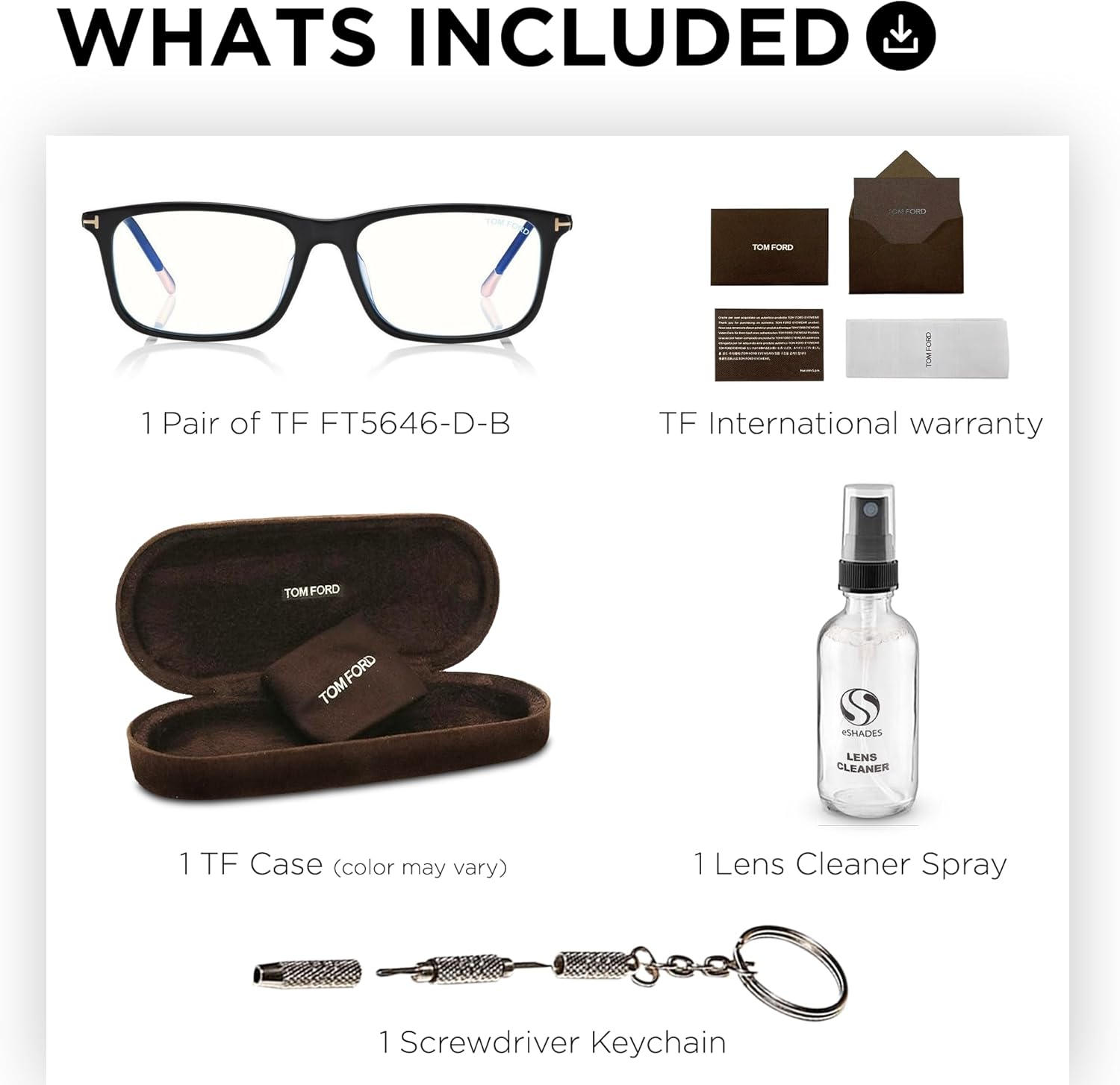 Tom Ford FT5646-D-B Rectangular Shape Eyeglass Frame With Luxury Eyewear Kit - Image 3