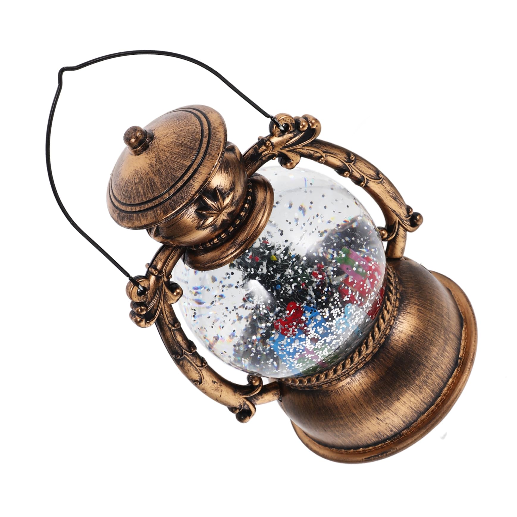 Unomor LED Christmas Snow Globe Music Box Lantern Battery Powered Snowman Decoration for Holiday Decor Indoor Christmas Party Prop Charming Xmas Globe Music Lantern