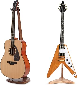 Guitar Stand for Acoustic Guitar, Electric Guitar, Flying V-Shape Guitar Stand for Flying V Guitar, Wooden Guitar Stand for Home Decor Studio Display, Guitar Gifts for Men