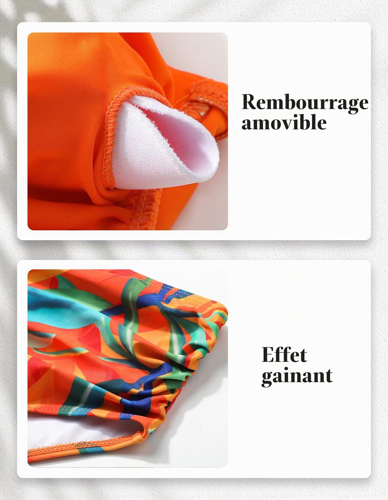 Adigaber Maillots de Bain Deux Pièces pour Femme Grande Taille Haute Bikini | Devant Torsadé，Rembourrages amovibles，Contrôle du ventre，Bretelles réglables，Respiran，Séchage rapide，Plage，Sexy, push-up