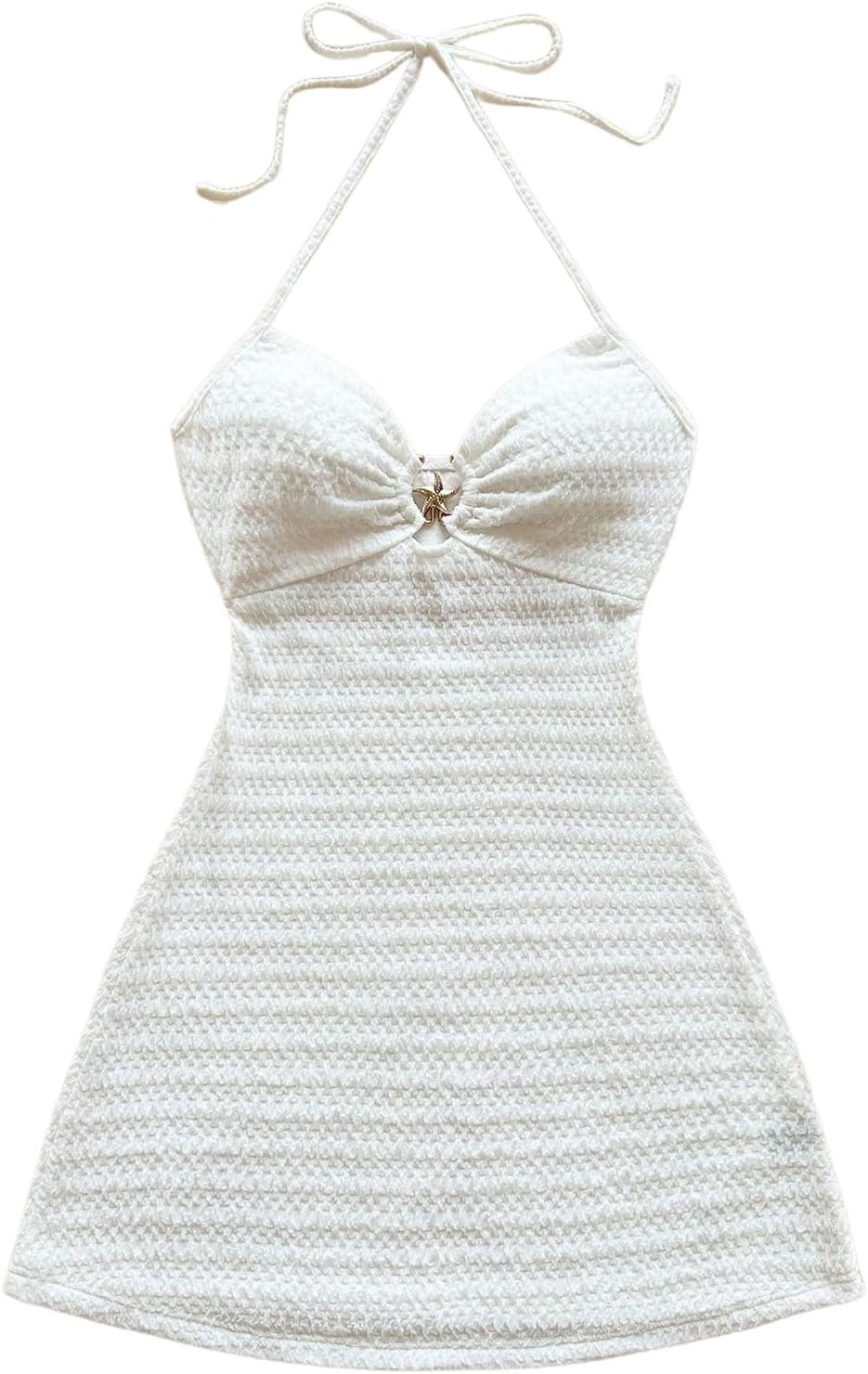 MakeMeChic women's halter dress with starfish backless cut out.