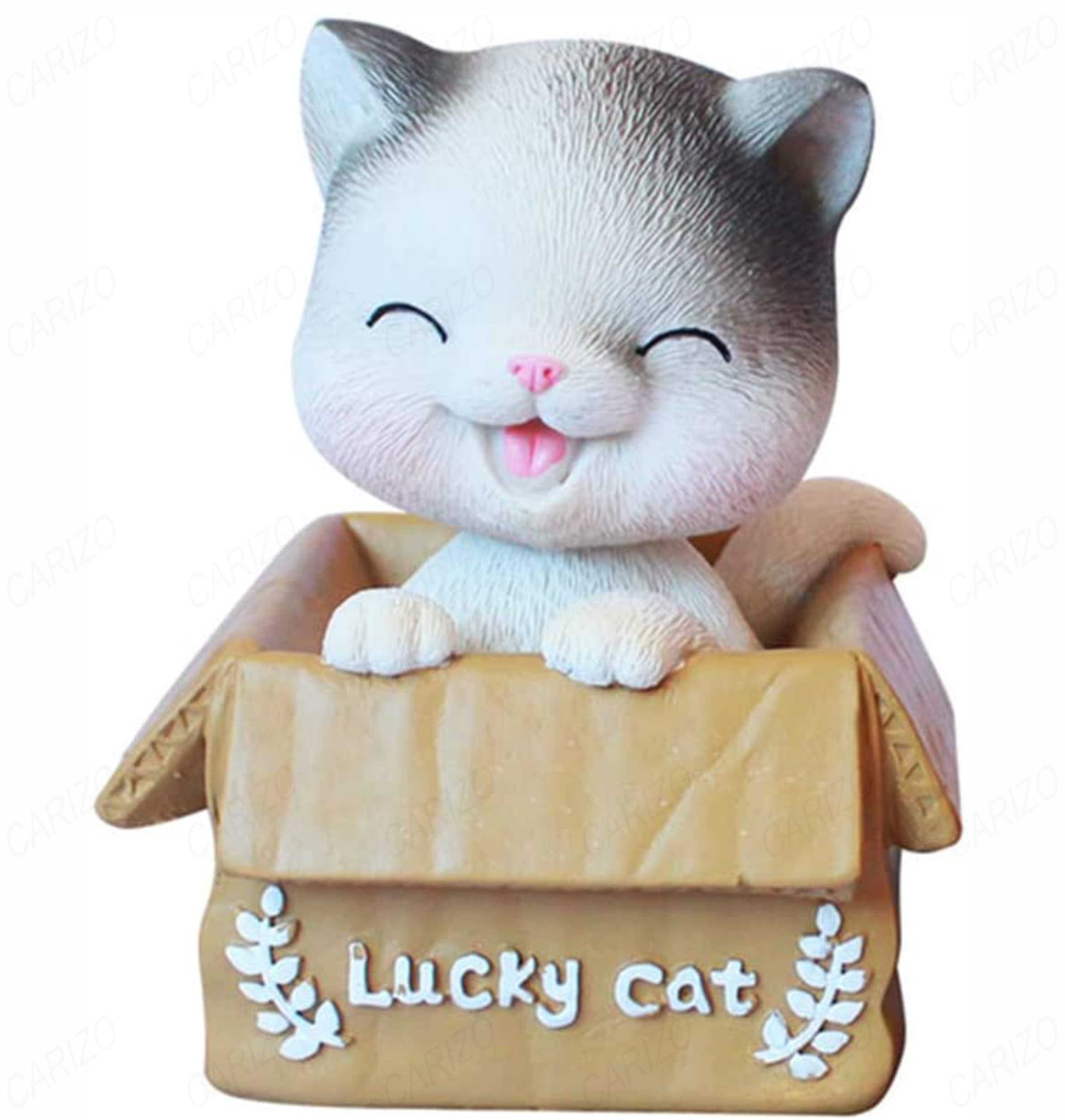 CARIZO® Lucky Cat Dashboard Car Ornament Cute Bobbleheads Cat Doll Shaking Head Cat Dashboard Decoration Carton Cat Figurines Dancing Toy Home Office Desktop Decoration (Closed Eye) (B0BYSWDDZD) Amazon Price History, Amazon Price Tracker