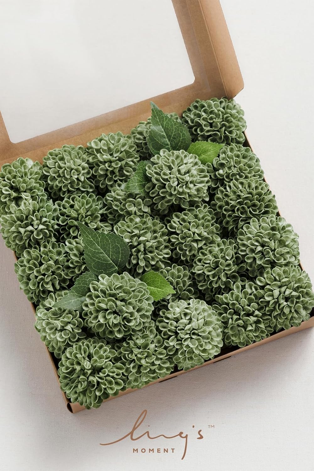 Ling's Moment Elf Green Dahlia Foam Artificial Flowers Real Touch Faux Fake Flower For Home Decor Graduation Baby Shower Decorations Outdoors Party Favors Wedding Gifts Centerpieces Arrangements 25pcs - Image 7