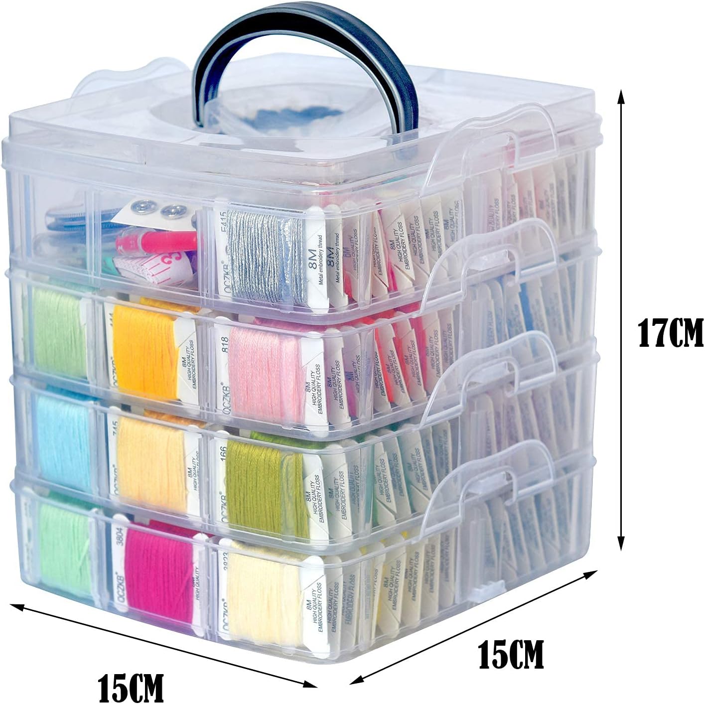176 PCS Embroidery Floss Set, Complete Set of Tools kit, 4-Tier Organizer Storage Box