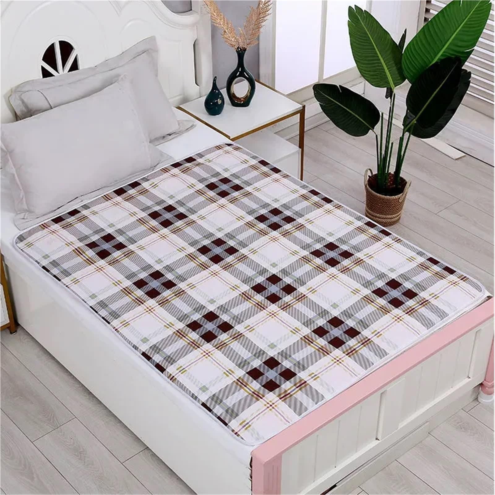 Almohadilla FisiolóGica Menstrual Productos de higiene Femenina Reutilizables, Impermeables y Lavables for Adultos, Personas Mayores Mascotas por Período(Grey-Grid,180cmx200cm)