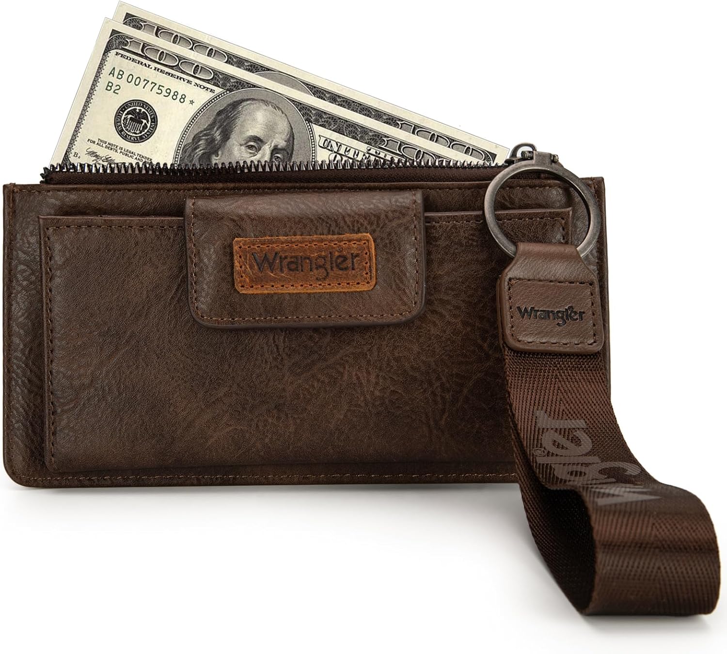 Montana West X Wrangler Minimalist Wallet Women Card Cases & Money Organizers Wristlet with Wallet Large Clutch with Coin Purse Smooth Zipper and Rfid Lining - Image 3