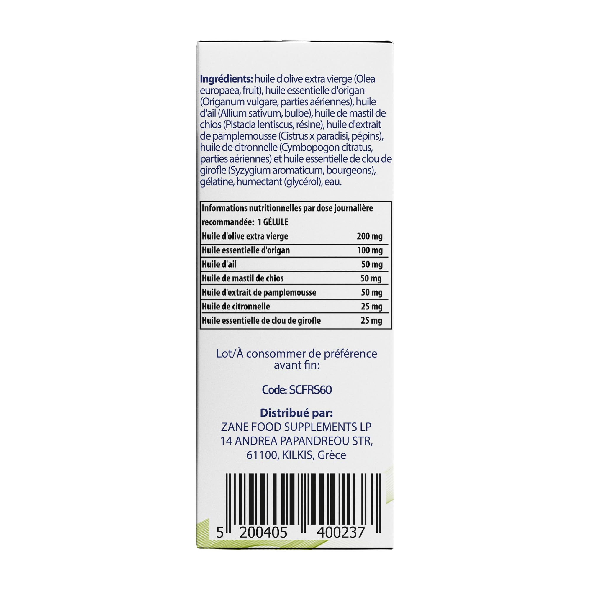 Zane Candidfree Softgels.L'énergie de l'huile d'origan.Défense de la levure. Soutien à la santé intestinale. Colon Health Soutien. Soutien de la flore intestinale.100% à base de plantes. 60 Softgels.