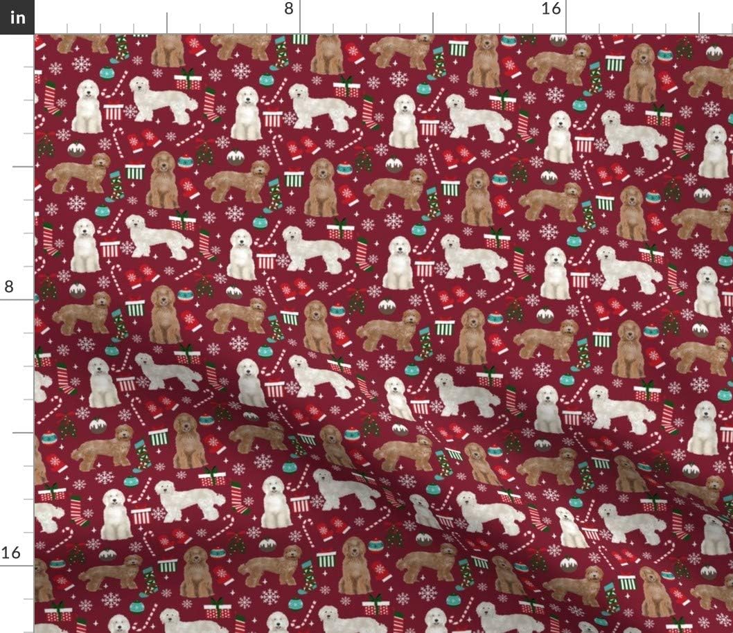 Spoonflower Fabric - Labradoodle Dogs Breeds Christmas Stockings Pet Lovers Holiday Printed on Petal Signature Cotton Fabric by The Yard - Sewing Quilting Apparel Crafts Decor
