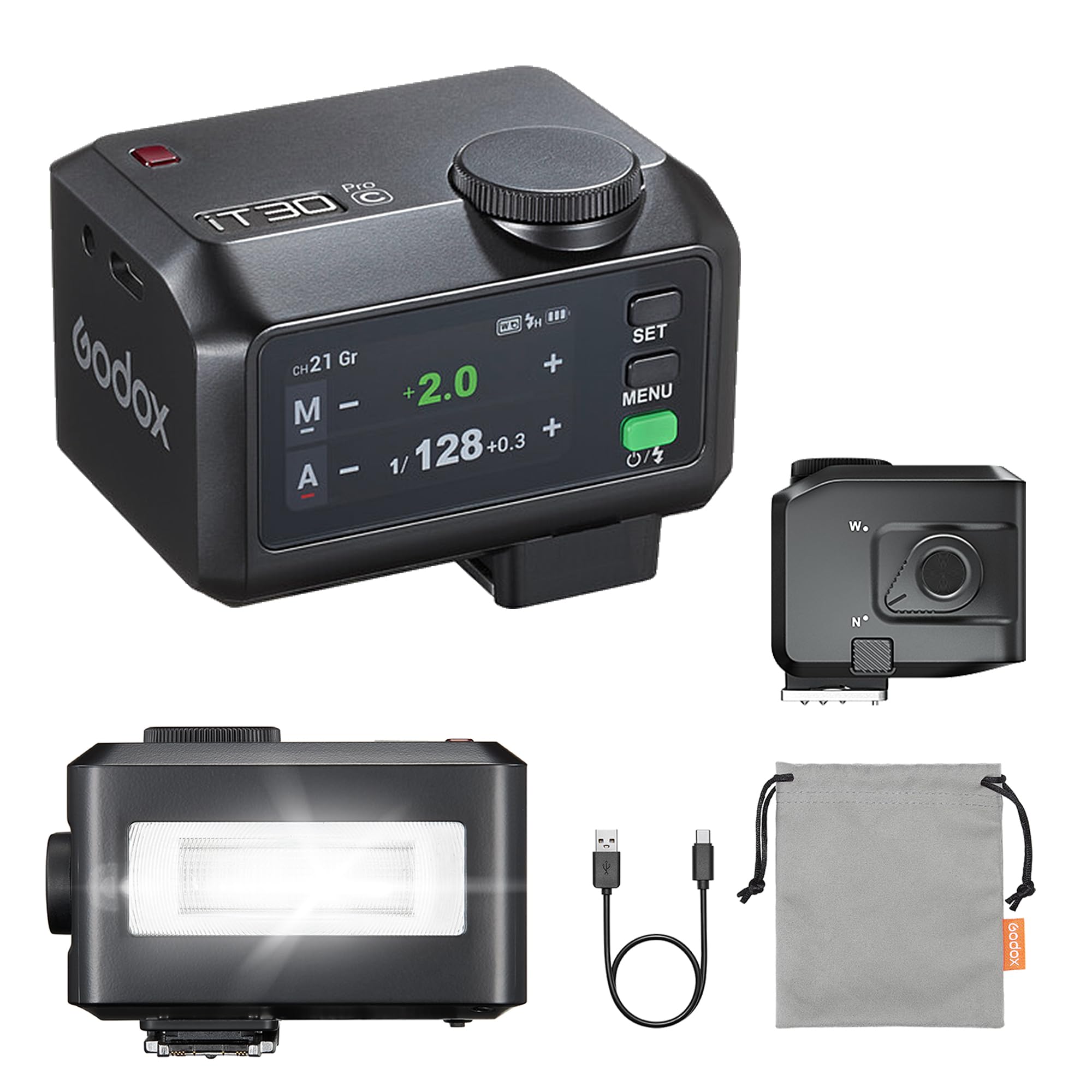 GODOX iT30 Pro C TTL mini TTL Wireless Camera Flash Compatible for Canon Cameras, 2.4G Wireless Touchscreen Flash, Built-in Lithium Battery (IT30 PRO