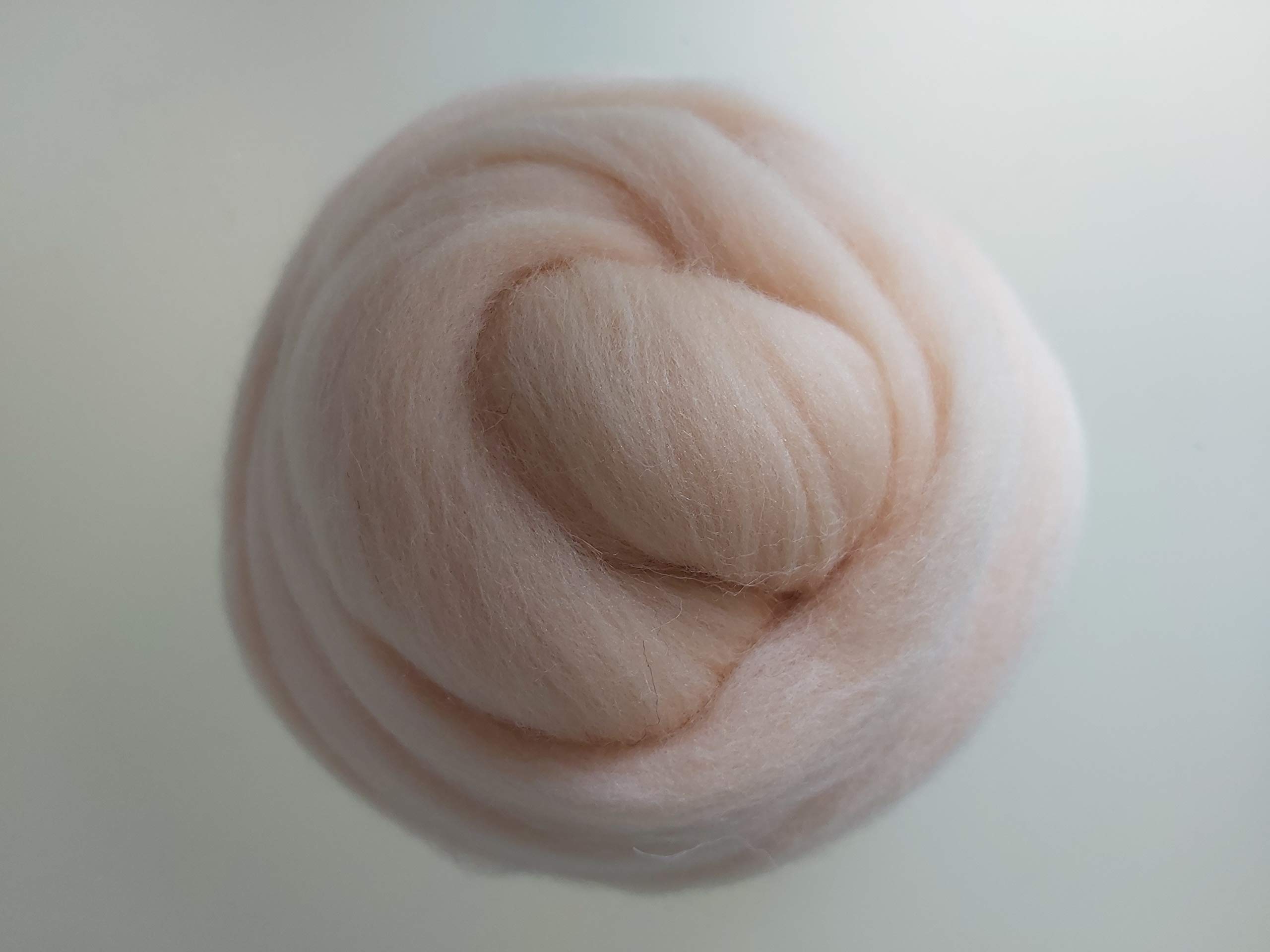 Brown Family* Pure Merino Roving Wool Top for Needle and Wet Felting, Spinning 30โ200g (Flesh, 200 g) โ image 1