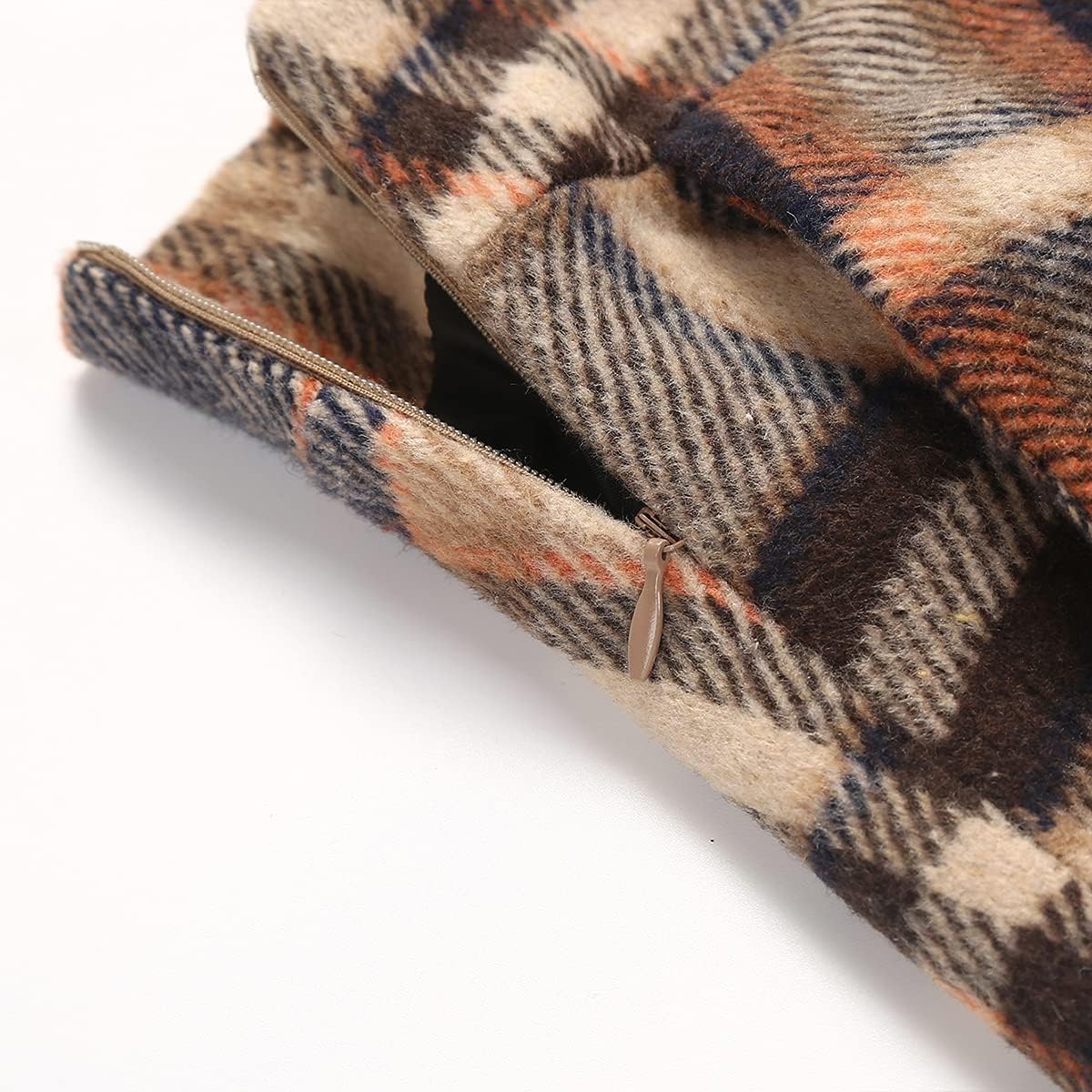 IDEALSANXUN Womens Plaid Wool Skirts Elastic Waist A-Line Pleated Tartan Long Skirts - Image 3