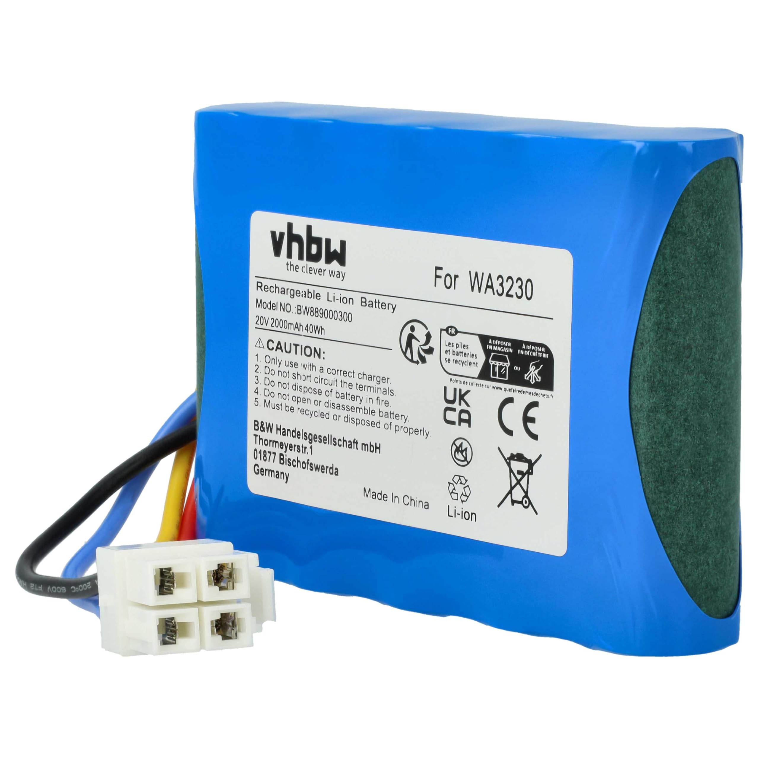 vhbw Wymienna bateria do Sunseeker LBF2025 do kosiarki (2000mAh, 20V, Li-ION)