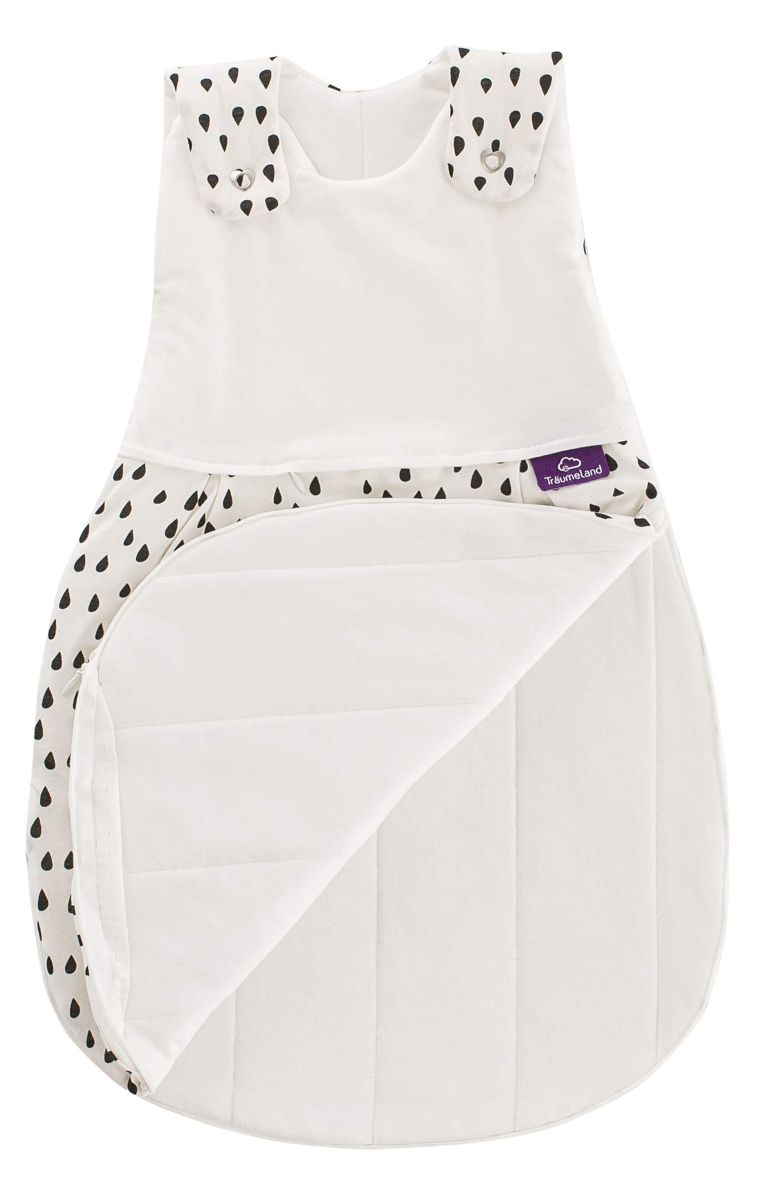 Träumeland S0102607 Außenschlafsack LIEBMICH Tropfen Ozeanblau 80/86, mehrfarbig