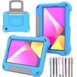 elitegadget Case for TCL Tab 8V/Tab 8 LE/Tab 8 Plus/Tab 8 WiFi/Tab 8 SE (9137W, 9132X, 9138S, 6048E, 91232X1) - Shockproof Lightweight Protective EVA Kids Kickstand Cover Case + 1 Stylus (Blue)