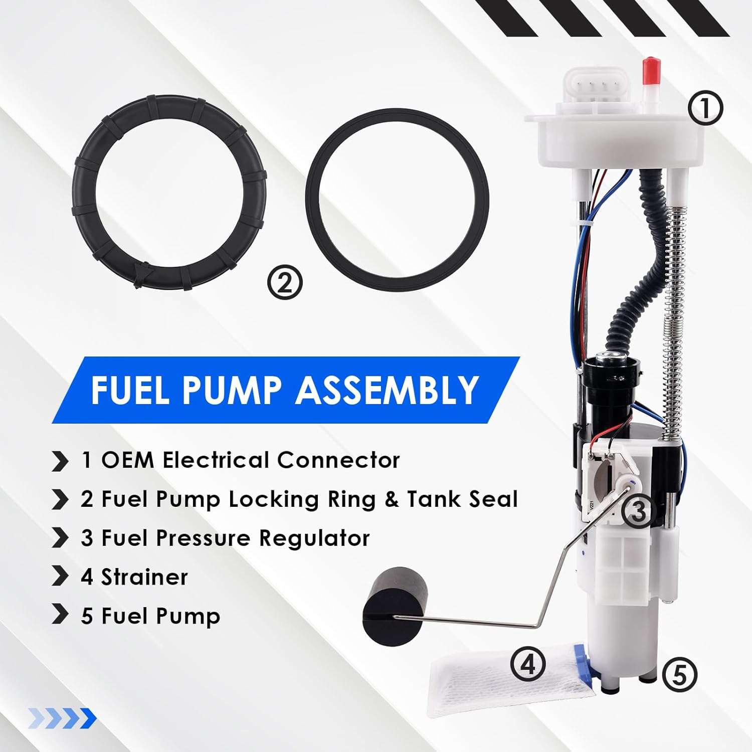 2204852 Fuel Pump Assembly Compatible with 2013-2019 Polaris GEM, Ranger 1000 XP, Ranger 1000 XP Mud, Ranger 570, Ranger 900, Ranger Crew 1000, Ranger Crew 570, Replaces OE# 2521307