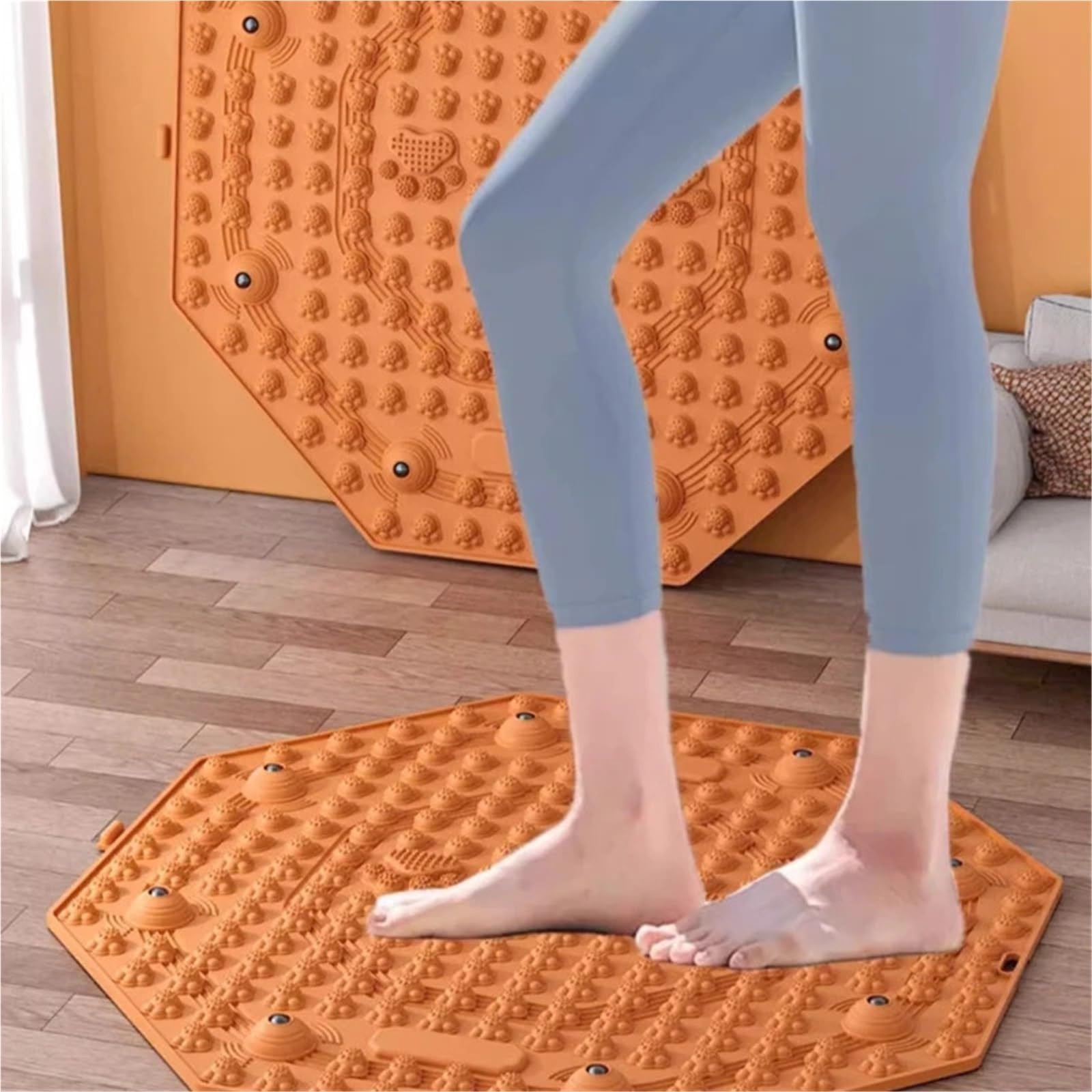 Tapis Acupression Tapis rond de Massage de pied de jogging de conseil d'acupression fonctionnant en Place pression d'orteil | PURPLE