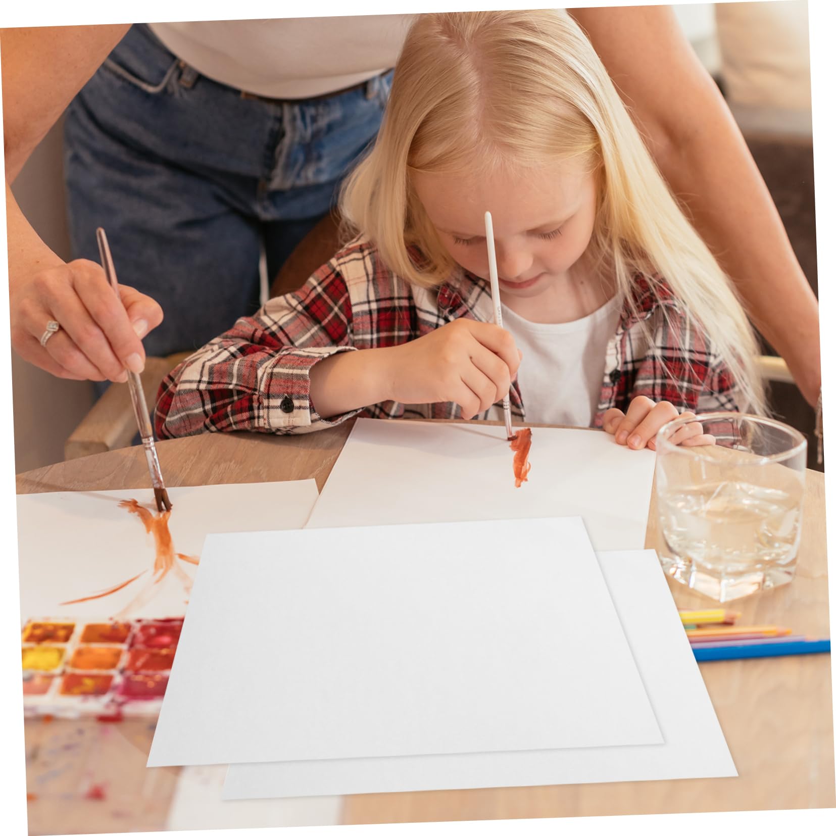 Papier à Aquarelle 50 Feuilles pour Peintres, Blanc, Papier