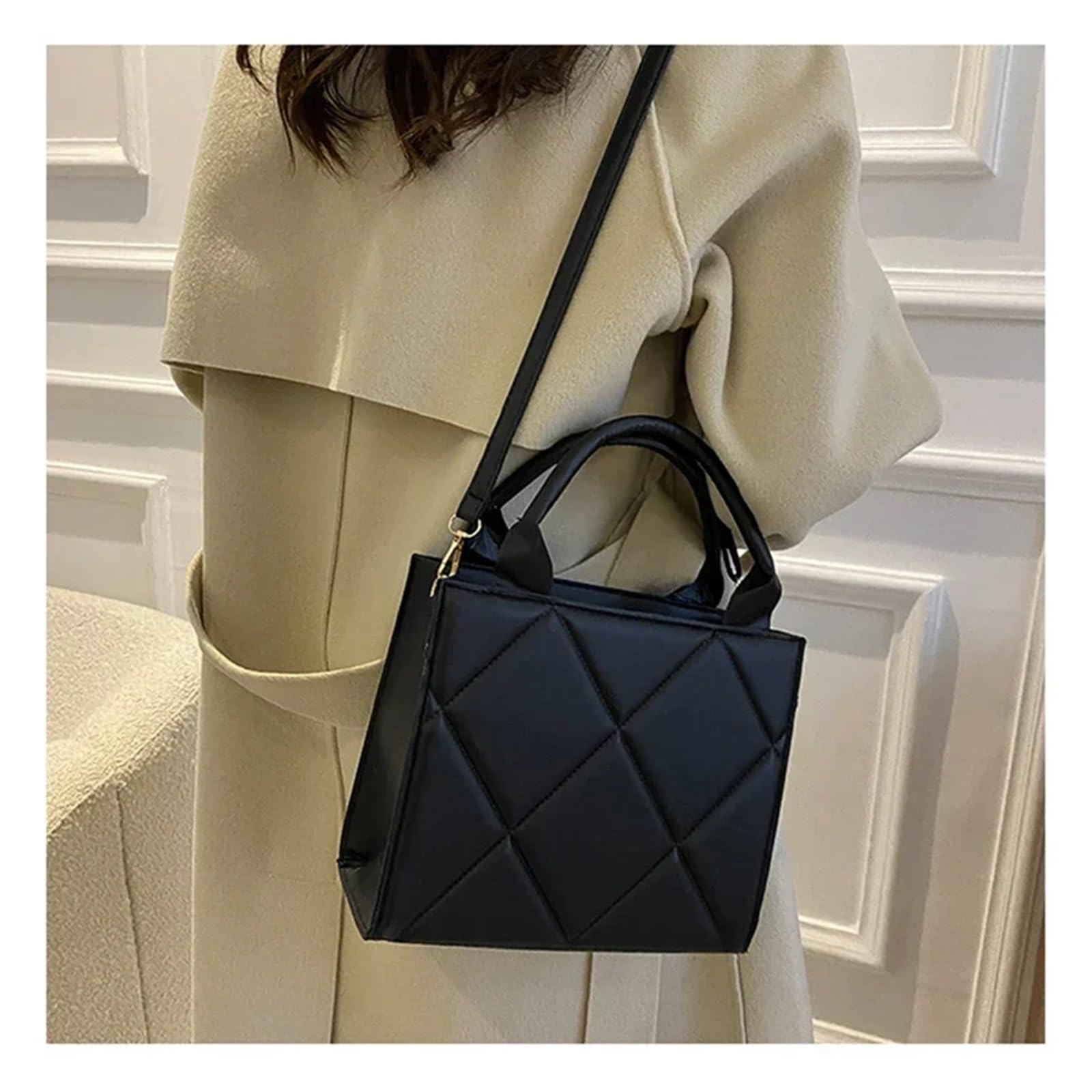 Bandolera de Cuero for Mujer, Bolso Cruzado con Solapa, Bolso de Compras Simple for Mujer, Bolso de Mano Adecuado para Viajar, Fiesta, Trabajo(Type3)