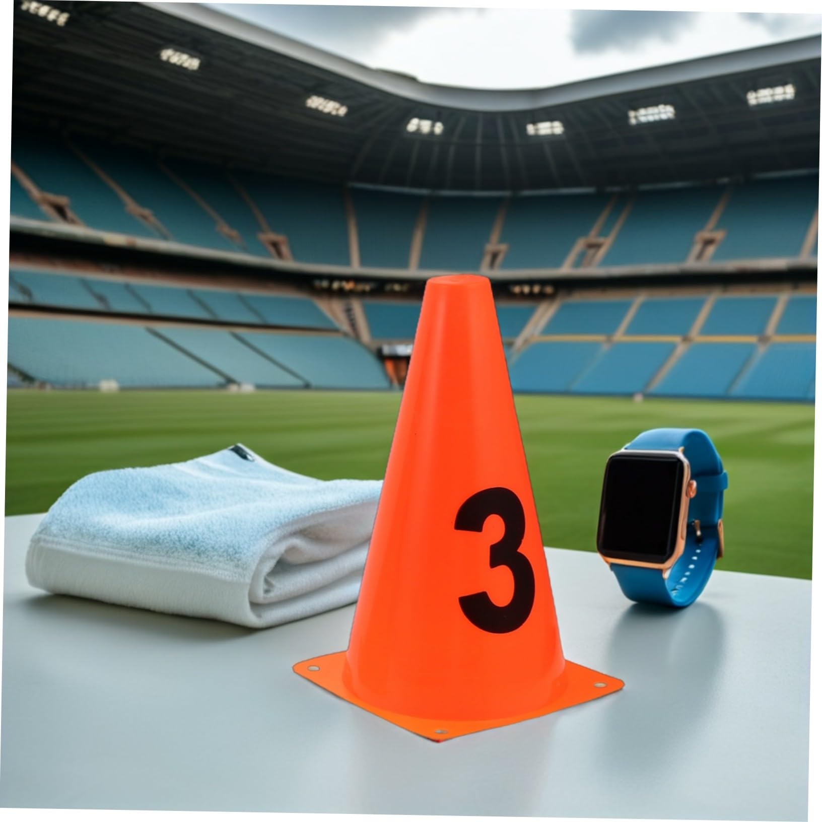 ifundom 10 Piezas Conjunto Conos Numerados Entrenamiento Deportivo Resistentes la Intemperie Marcadores de Campo para Fútbol y Baloncesto Alta Visibilidad y Precisión Ejercicios de