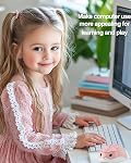 2.4GHz sans fil Mouse hamster de forme moins Noice Portable Mobile Optique 1200DPI USB Souris sans fil pour PC Carnet de notes pour ordinateur portable MacBook Jeux Enfants Filles Hommes Femmes Adultes Cadeau (Pink)