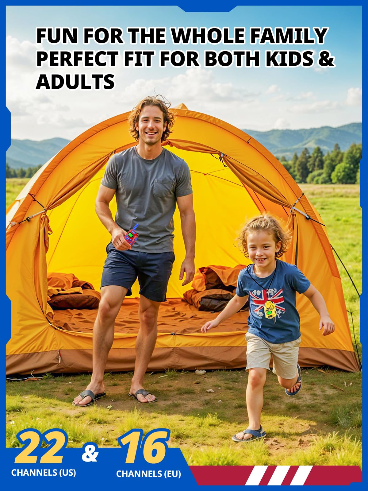 Inspireyes Walkie-Talkie Bambini Ricaricabili, 48 Ore di Orario di Lavoro, 3 Chilometri di Lungo Raggio, Regali di Compleanno per Ragazzi Ragazze, Giocattoli da Esterno per Bambini di 3-12 Anni