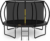 Vista 1 de 10FT 12FT 14FT 15FT 16FT Outdoor Trampoline with Enclosure Net, Heavy Duty Yard Trampolines, ASTM Approval Recreational Trampolines for Kids and