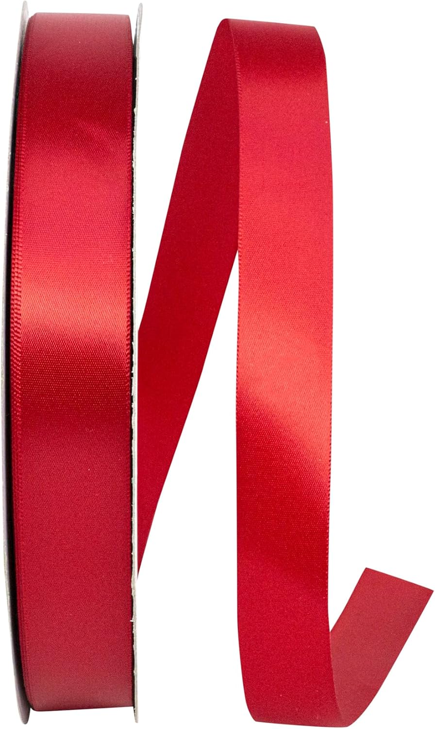 Reliant Ribbon 4950-908-05C Double Face Satin Ribbon, 7/8 Inch X 100 Yards, Scarlet