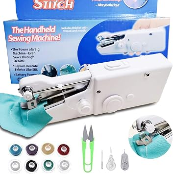 Handy Sewing Machine, Mini Electric Sewing Machine, Hand Sewing Machine, Handheld, One Handed, Small, For Beginners, Lightweight