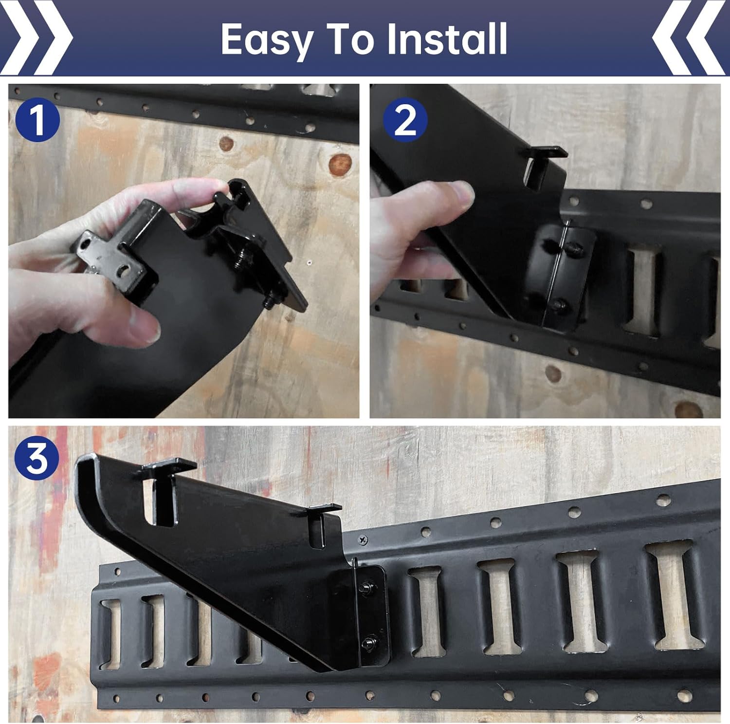 E Track Fixed Shelf Brackets,Heavy Duty Metal DIY E-Track Brackets for Shelves in Enclosed Trailer, Truck,Warehouse,Cargo Trailer- Pack of 4