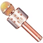 FINYIORE Microphone for Kids Voice Change Karaoke Microphone Kids Girl Gifts Handheld Wireless Bluetooth Microphone Home Party Favor Mic Microphones Kids Christmas Birthday Gifts