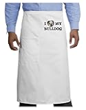 TOOLOUD I Heart My Bulldog Adult Bistro Apron