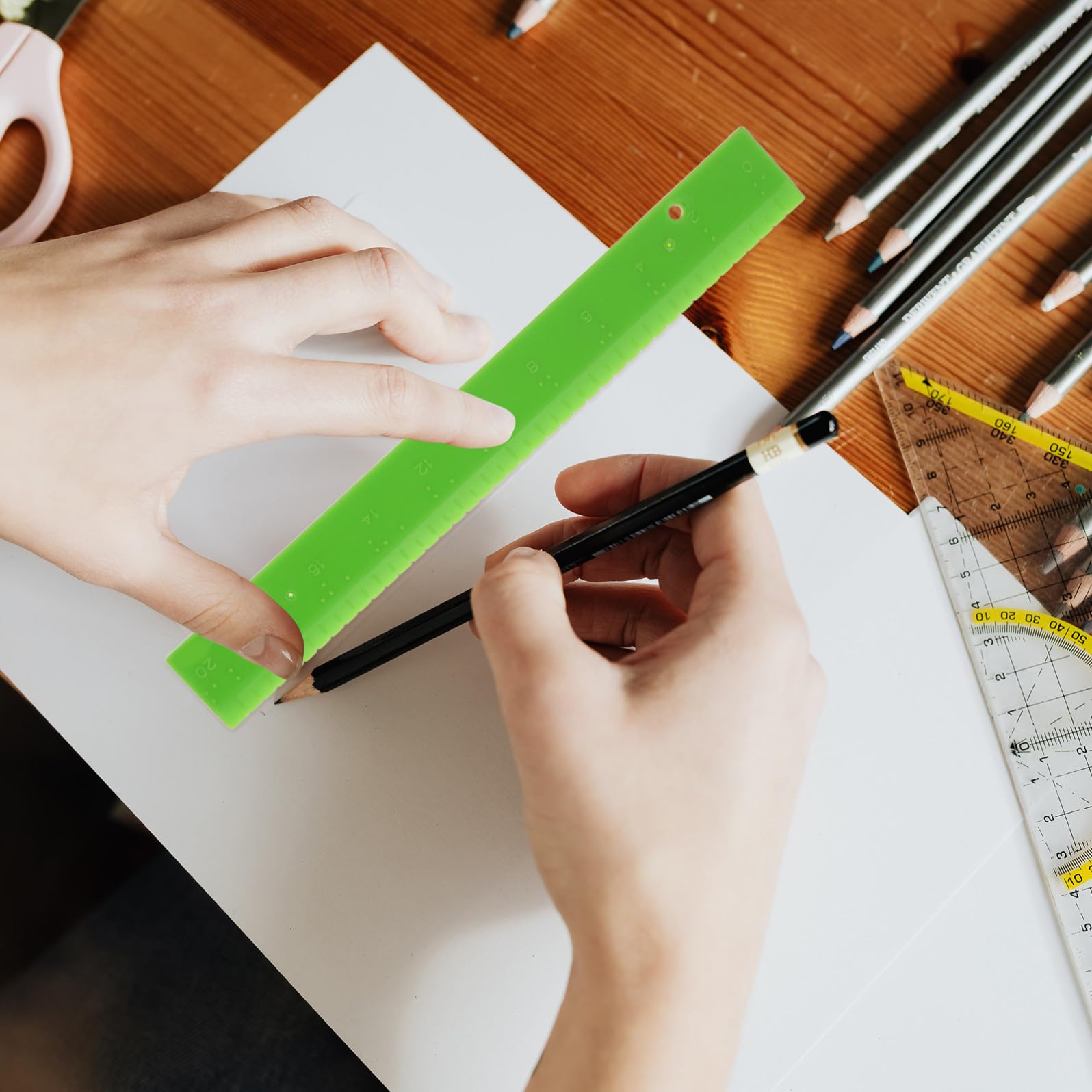 ERINGOGO 3 Pezzi Righello Braille Tattile per Apprendimento Strumento Didattico per Non Vedenti Accessorio Pratico e Resistente per Uso Scolastico