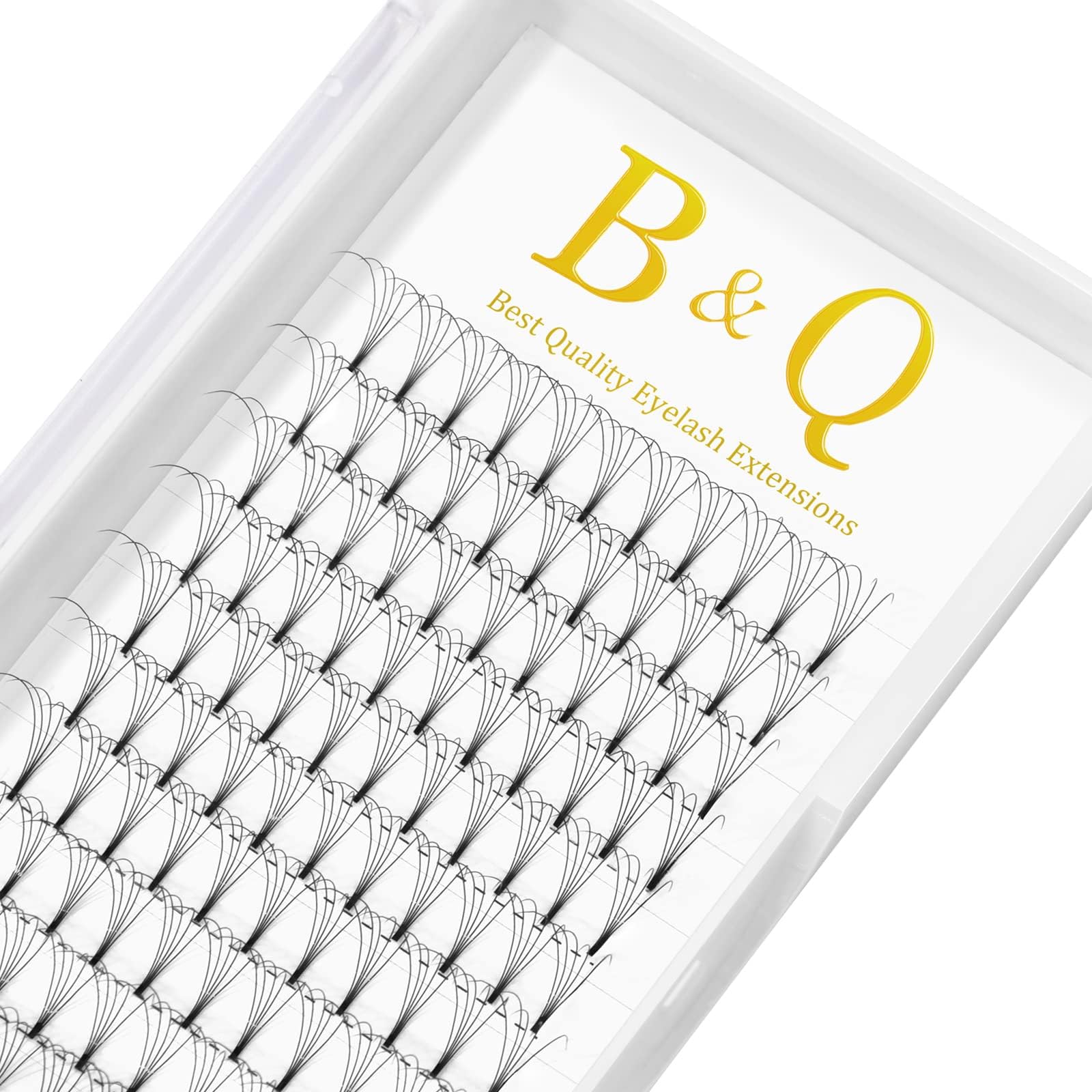 Premade Fans Eyelash Extensions 5D-D-0.07-10mm Short Stem Pre Made Eye Lash Extension Fans 3D 5D 7D Volume Lash Extensions B&Q Eyelash Extensions 0.07 0.10 C D Curl Lashes Extension (5D-D-0.07,10mm)