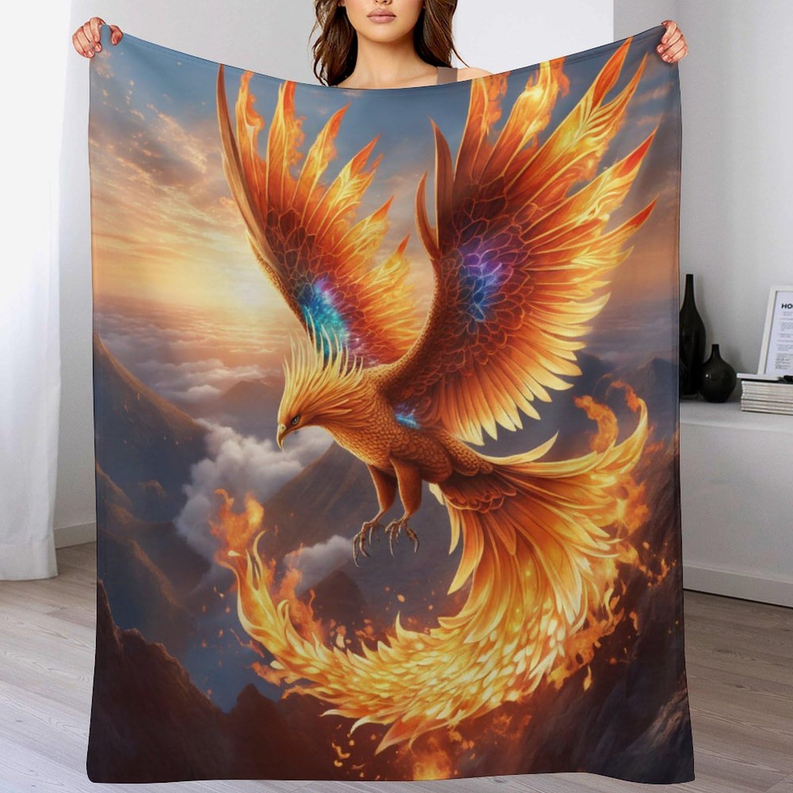Couverture de luxe à chaud polaire flannel Phénix pour canapé