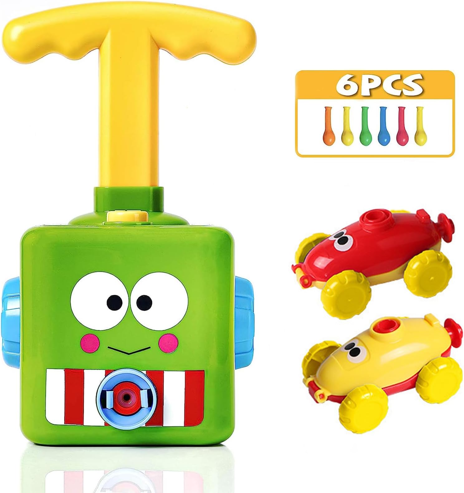 Power Balloon Car Toy, TOYBY Balloon Launcher Toy with 6 PCS Balloons and Car Launcher, Balloon Toys for Kids Party Supplies Science Intelligence Education Toy for Kids Ages 3-12