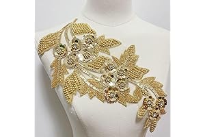 Embroidered Lace Applique Sequin Beading Decoration Accessories