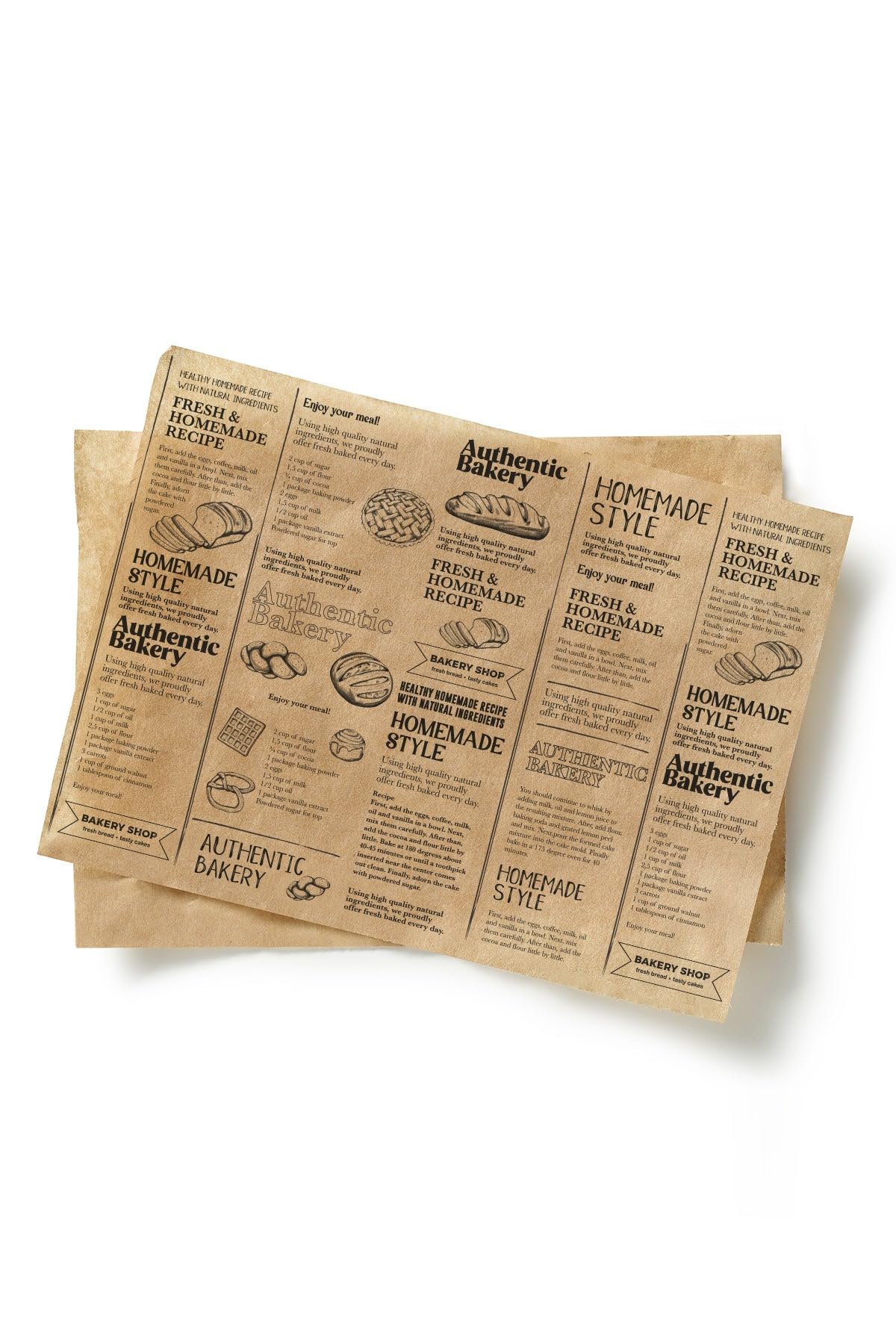 Inoverse Papier journal, 25 x 33 cm, 500 feuilles, papier d'emballage alimentaire, rectangulaire