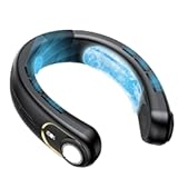 Portable Neck Fan Air Conditioner, Rechargeable Battery Operated Personal Fan, LED Display, Hands Free Cooling Neck Fan for Women Men Travel Work Outdoor