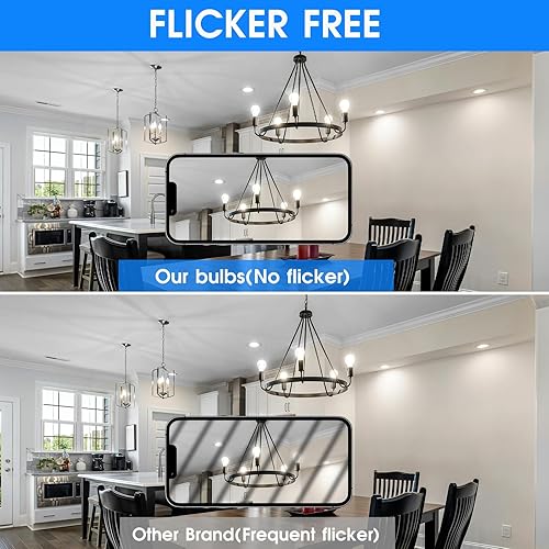 Miniatura 15 de Energetic Bombillas LED de filamento regulables, 8 W, equivalente a 60 W, blanco cálido 3000 K, vidrio transparente clásico, bombilla LED A19