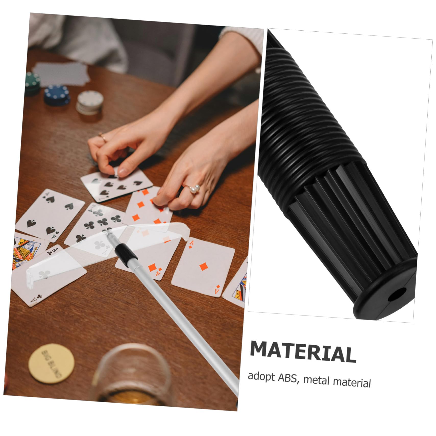 ibasenice Poker Chip Rake Poker Chip Push Chips Collector Telescopic Poker Chips Collecting Rod Poker Set Accessory Abs Poker Chip Tary