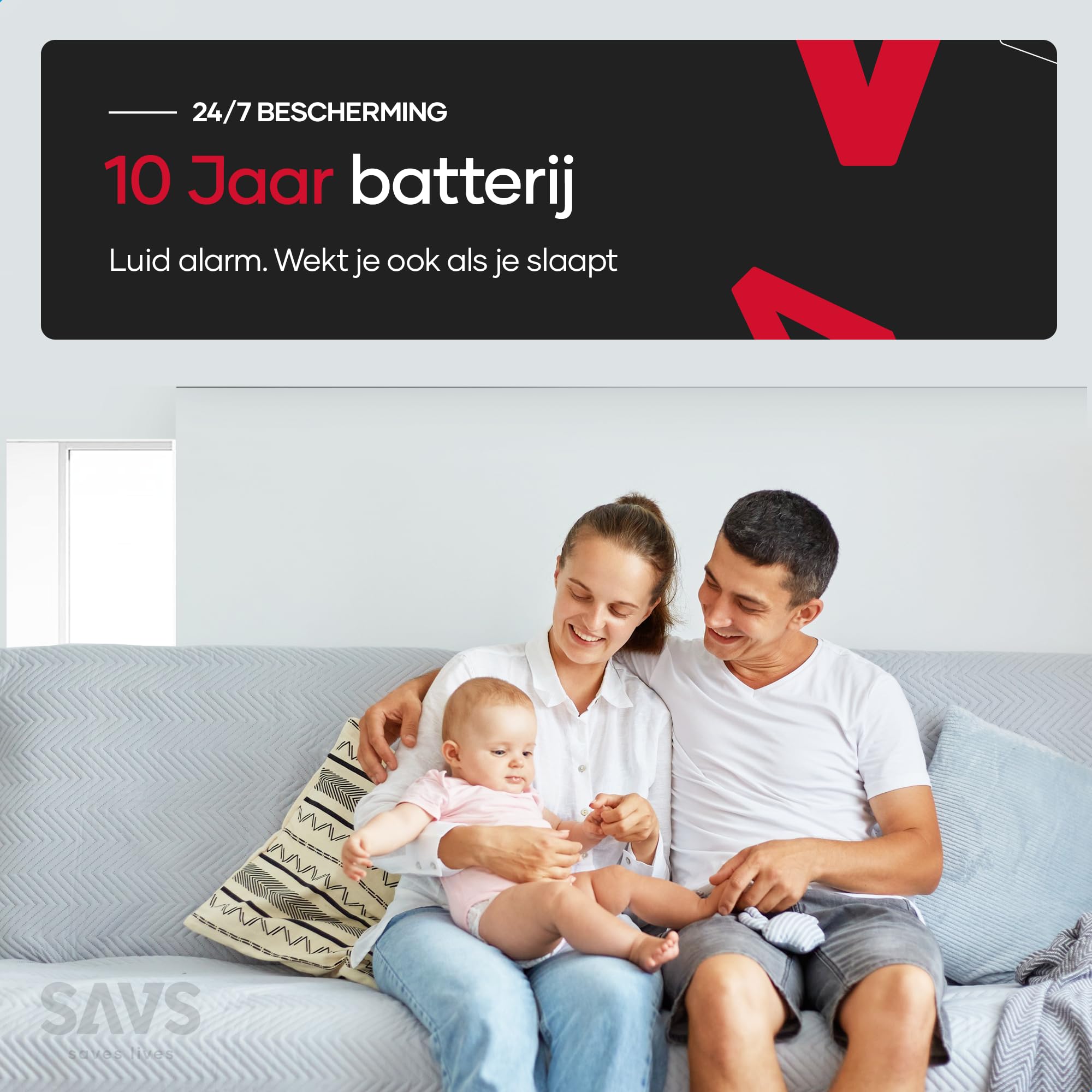 SAVS S10 Détecteur de Fumée Lot de 3 - Batterie Lithium 10 Ans - Double Capteur Optique - Fonction Silence Télécommandée - Design Fin Moderne - Installation Facile - Conforme EN14604