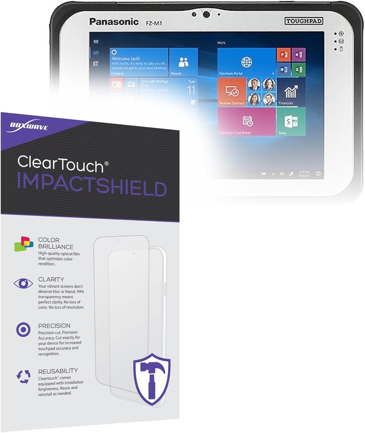 BoxWave Screen Protector Compatible with Panasonic Toughpad FZ-M1 MK3 (7 in) - ClearTouch ImpactShield (2-Pack), Impenetrable Screen Protector Flexible Film