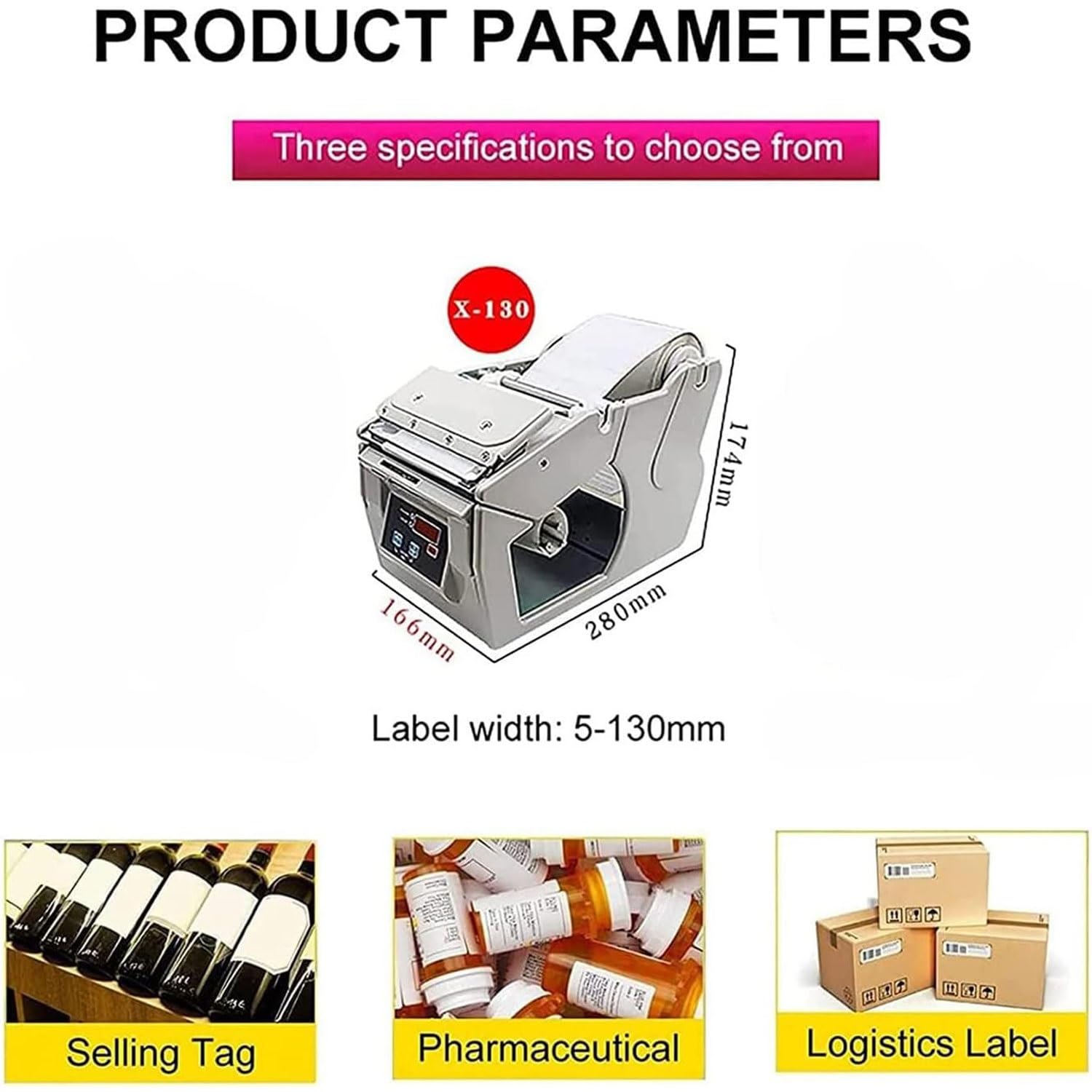Distributore automatico di etichette con display a LED e contatore per etichette da 5-130 mm, perfetta per uso aziendale e domestico, efficiente distribuzione di etichette con codici a barre