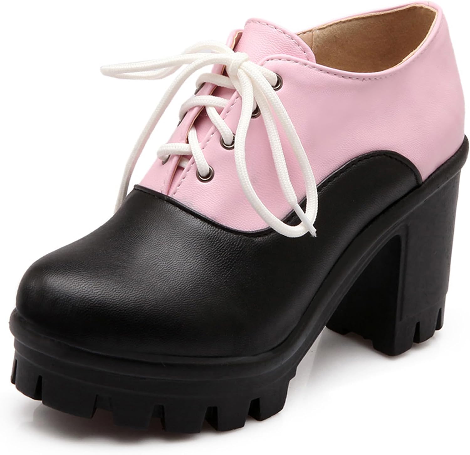 Platform Oxford Women Chunky Heel Lace Up Derby
