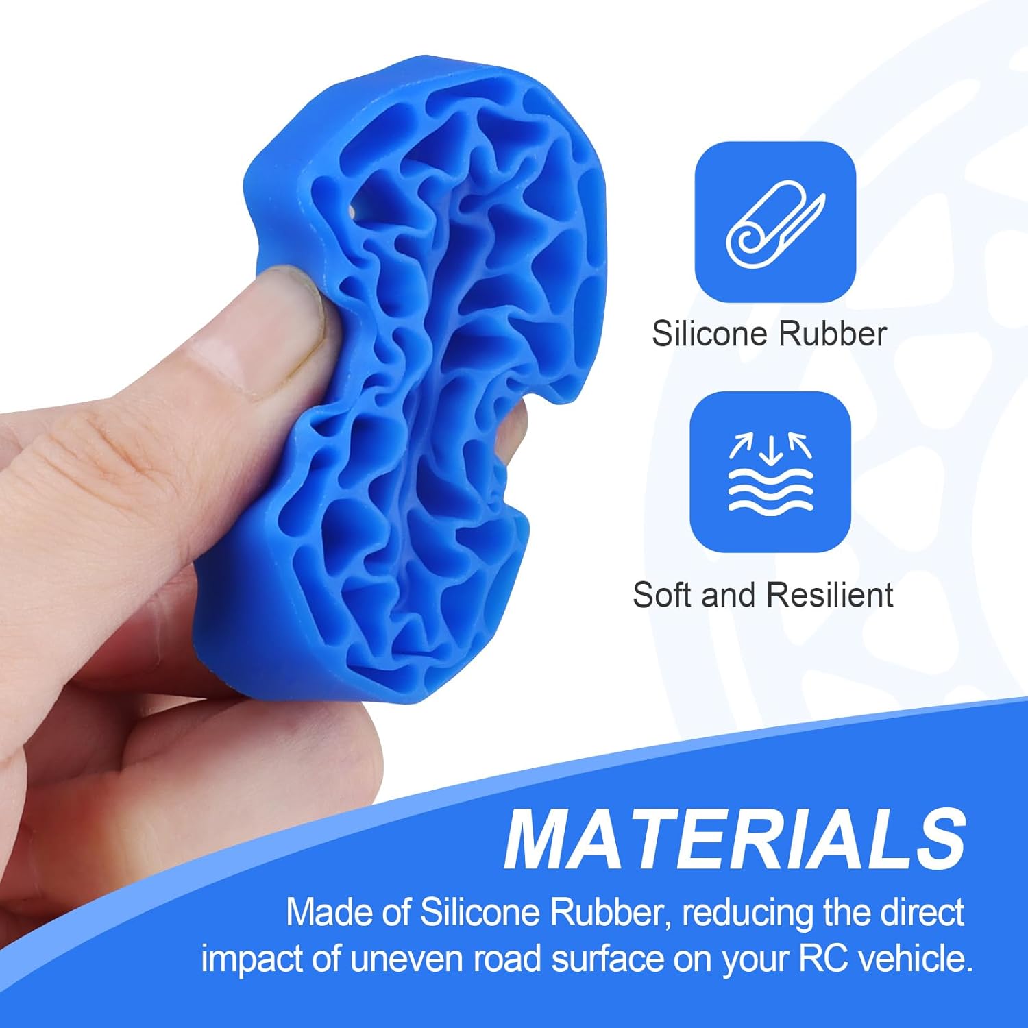 HobbyPark 1.0 Tires Silicone Inserts Foam fit 62-64mm*24mm for 1/18 1/24 Scale RC Crawler Trucks, Super Soft, 4pcs (Navy Blue)