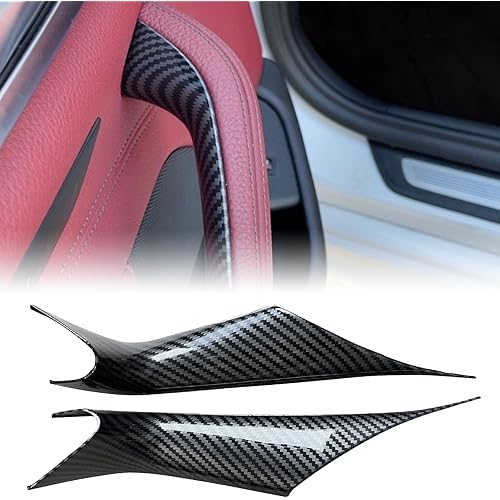 Bling Your Ride for BMW 5 Series G30 G31 Door Handle Covers Compatible with 2017-2022 Models 2PCS Interior Door Pull Handle Covers (Carbon Black)