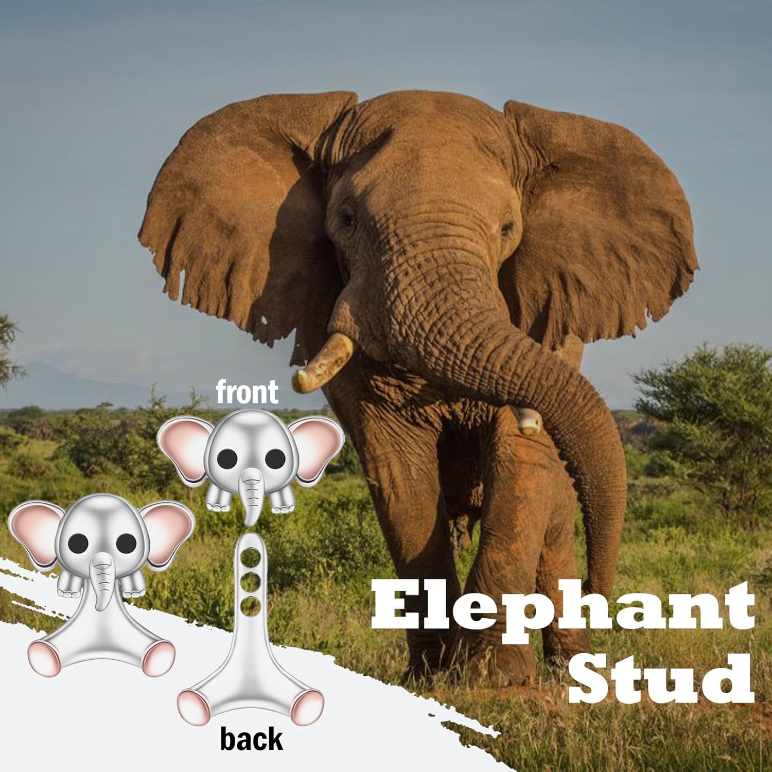 Animal Jacket Earrings for Womens 925 Sterling Silver Axolotl Pug Cat Goat Earrings Cute 3D Earrings Jacket Hypoallergenic